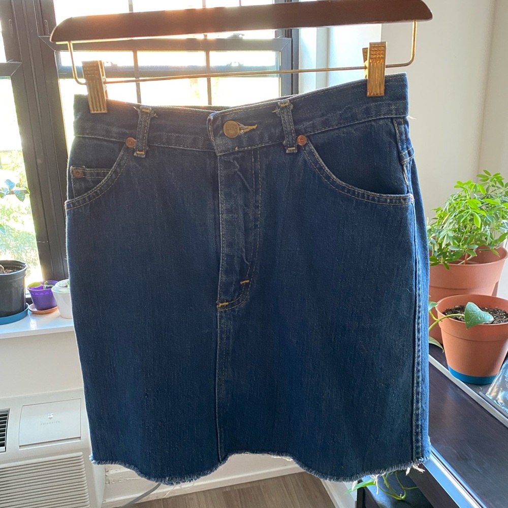 Vintage Lee high-rise denim cut-off skirt